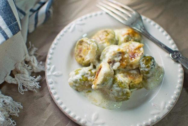 Creamy Brussels Sprouts Au Gratin