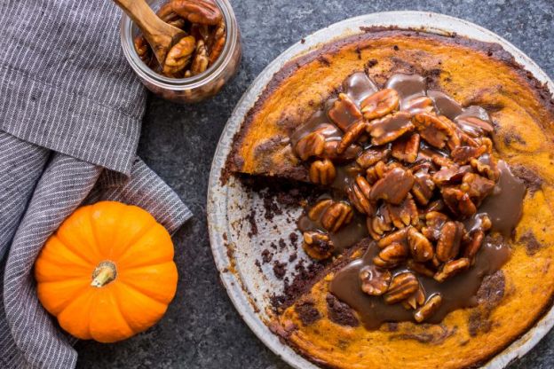 Bourbon Brownie Pumpkin Pie