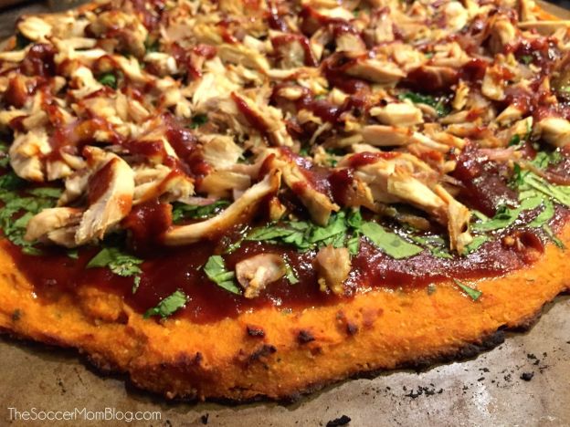 Healthy Barbecue Chicken Pizza with Sweet Potato Crust