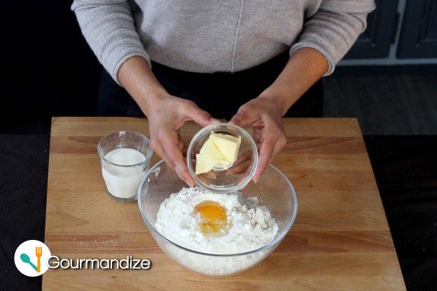 Make the dough: butter