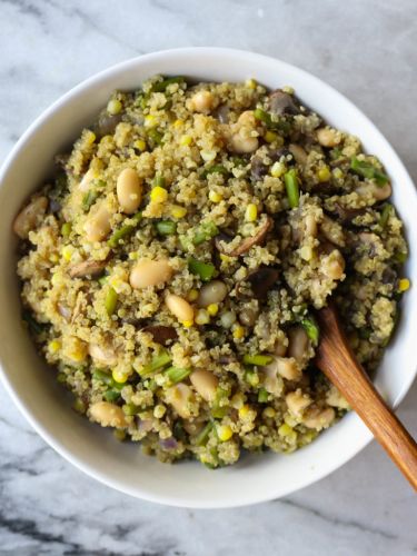 One Pot Asparagus and Mushroom Quinoa