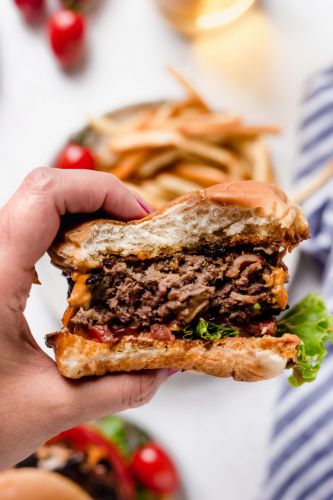 Bacon Cheddar Cheese Stuffed Burgers