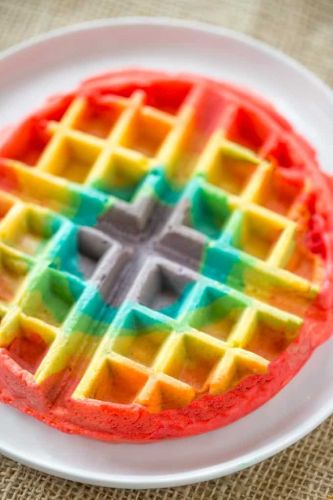 Rainbow Belgian Waffles