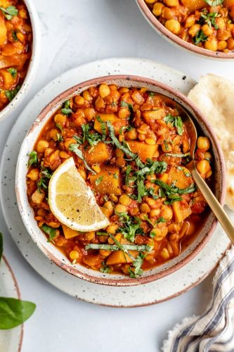 Butternut Squash, Chickpea & Lentil Moroccan Stew