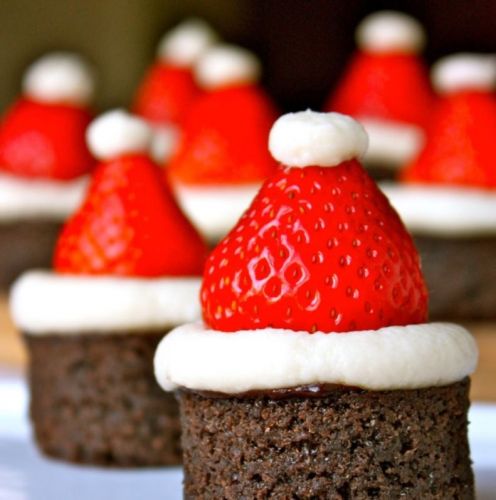 Santa Hat Brownies