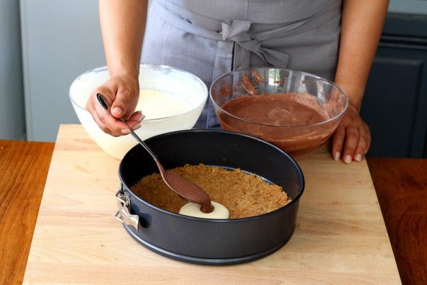 Add 1 spoonful of the chocolate mixture