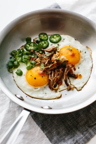 Spicy Pulled Pork Fried Eggs