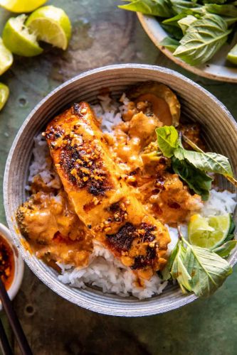 Coconut Curry Salmon with Garlic Butter