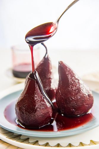 Red Wine Poached Pears