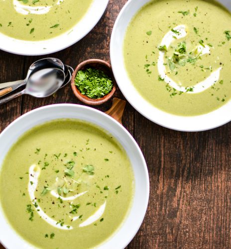 creamy asparagus and watercress spring pea soup