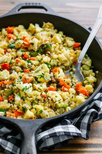 Stovetop Cauliflower Rice Stuffing