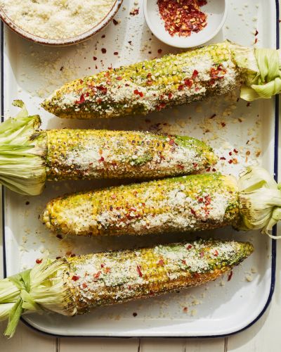 Basil Parmesan Grilled Corn