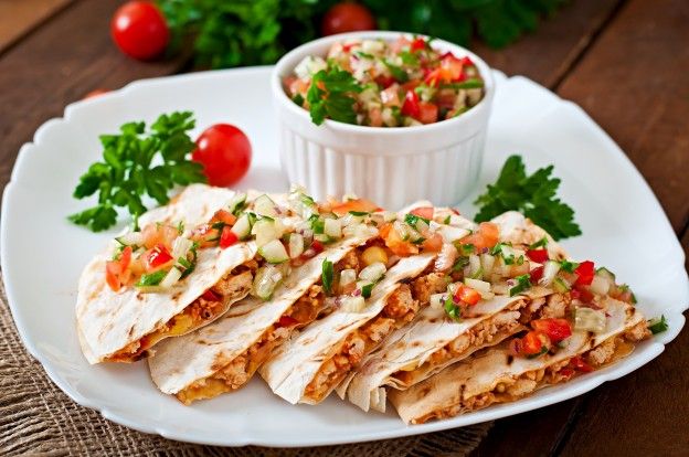 Stuffed chicken quesadillas