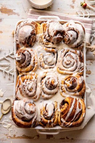 Eggnog Cinnamon Roll