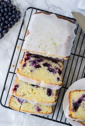 Moist Blueberry Lime Loaf Cake