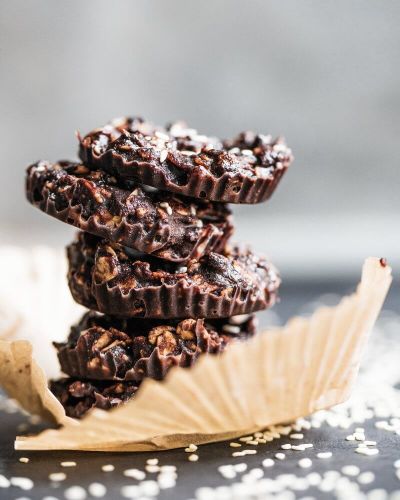 Chocolate Tahini No Bake Cookies