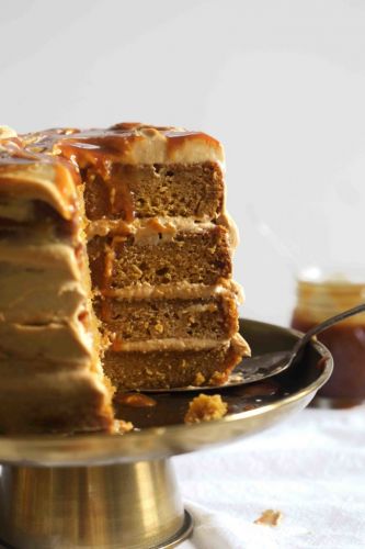 Pumpkin Salted Caramel Layer Cake