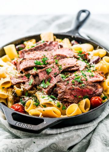 Ribeye Steak Pasta Puttanesca