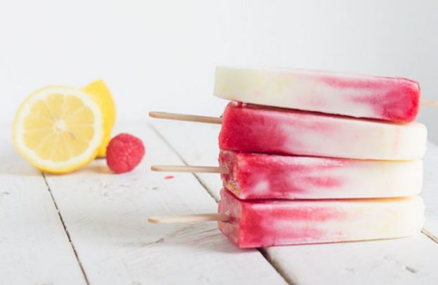 Raspberry Lemonade Yogurt Popsicles