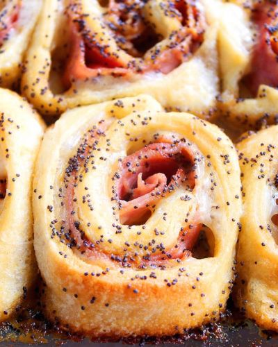 Baked Ham and Cheese Rollups