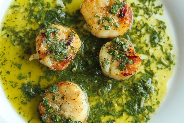 Grilled Scallops With Lemon Salsa Verde