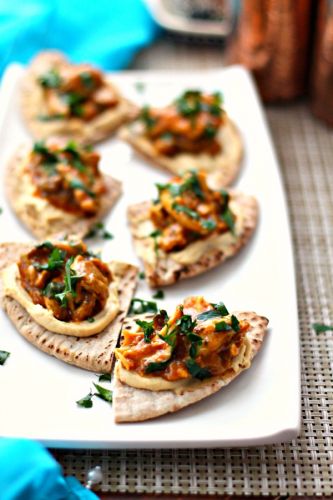 Slow Cooker Moroccan Chicken Pita Bites