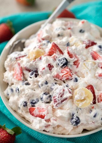 Mixed Berry No Bake Cheesecake Salad