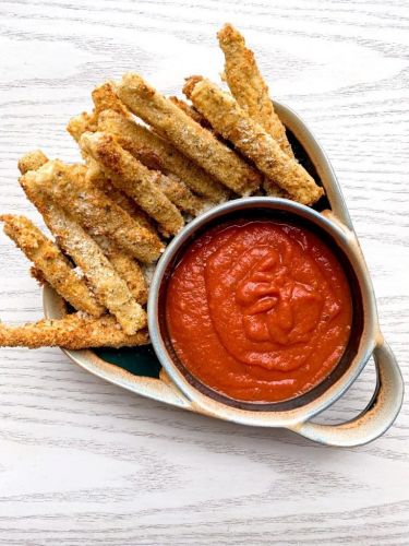 Easy Air Fryer Crispy Parmesan Eggplant Fries