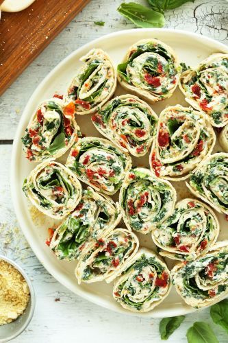 SUN-DRIED TOMATO AND BASIL PINWHEELS