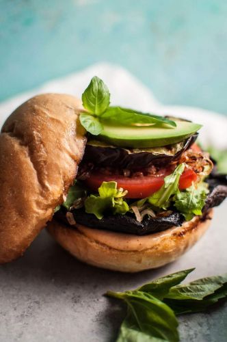 Grilled Portobello and Eggplant Burger