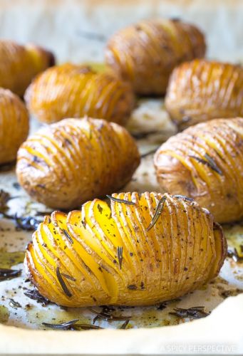 Crispy Hasselback Potatoes with Rosemary and Garlic