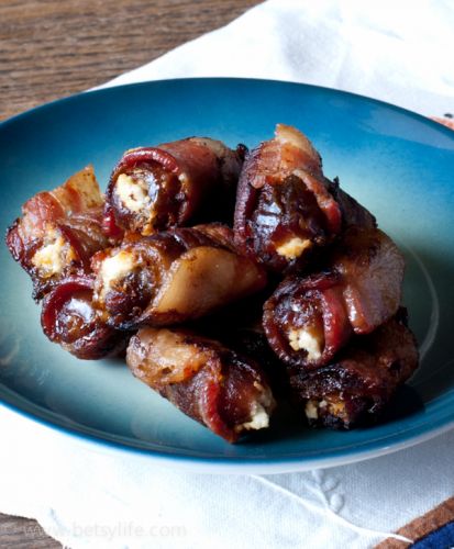 Bacon Wrapped Goat Cheese Stuffed Dates