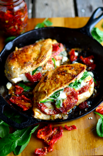 Sundried Tomato, Spinach, and Cheese Stuffed Chicken