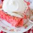 Strawberries and Cream Jello Cake