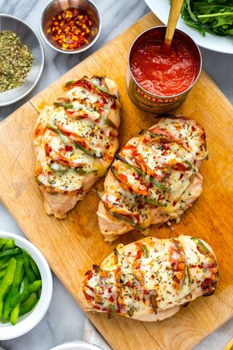 Hasselback Pizza Stuffed Chicken