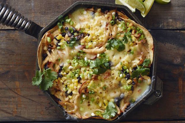 Skillet Chipotle Chicken Enchilada Bake