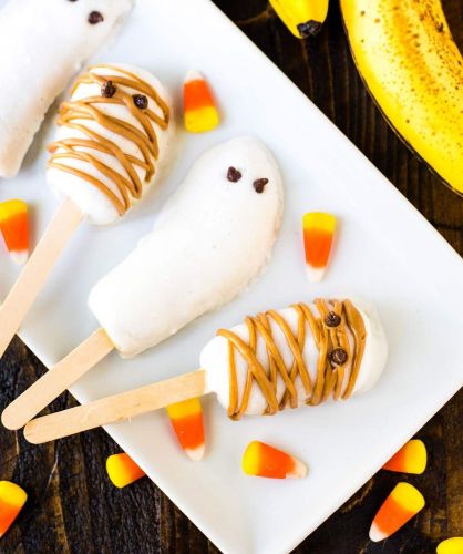 Halloween Banana Popsicles