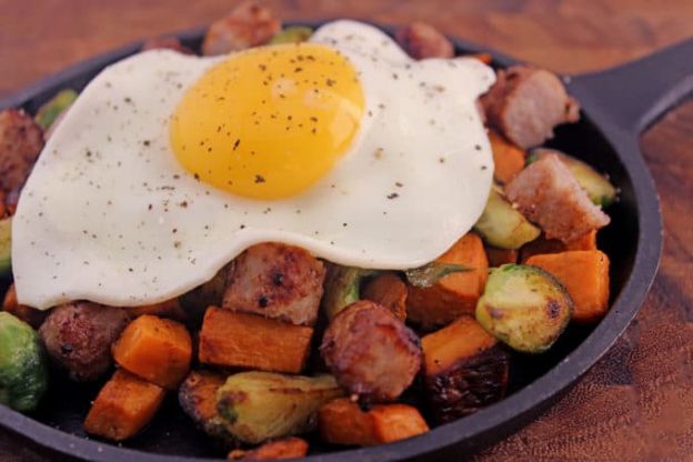 Sausage & Egg Skillet with Thanksgiving Leftovers