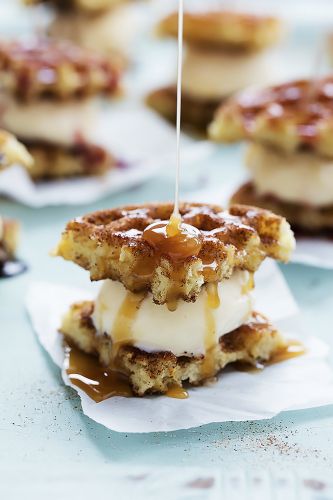 Snickerdoodle Waffle Ice Cream Sandwiches