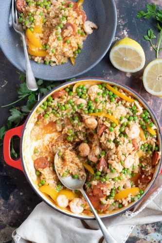 Easy Prawn and Chorizo Paella