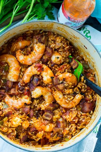 Red Rice with Shrimp and Bacon