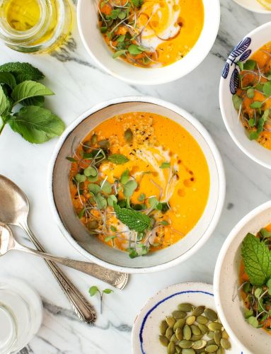 carrot coconut gazpacho with lemongrass