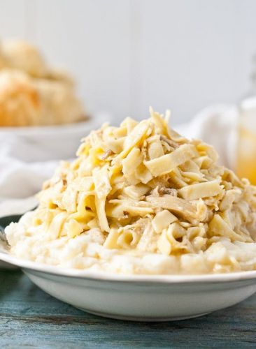 Amish Chicken and Noodles in the Slow Cooker