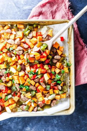 5 Ingredient Sheet Pan Sweet Potato Hash