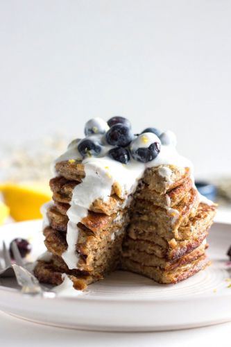 Blueberry chia seed pancakes