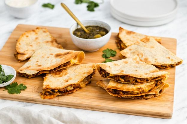 Green Chile Pork Quesadillas