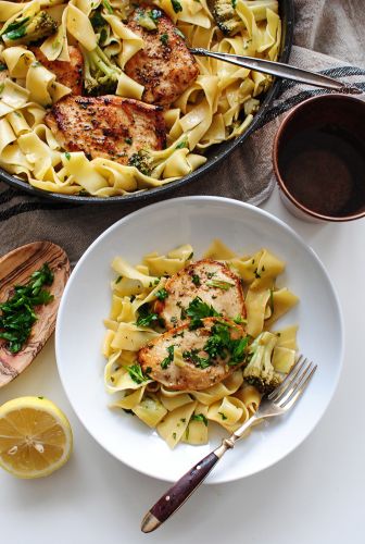 Chicken Pasta in Beer Mustard Pan Sauce