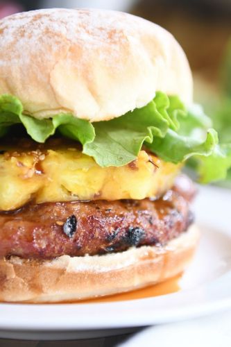 Teriyaki Turkey Burgers with Grilled Pineapple