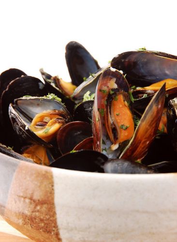 Beer Steamed Mussels