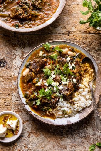 Persian Inspired Herb and Beef Stew with Rice